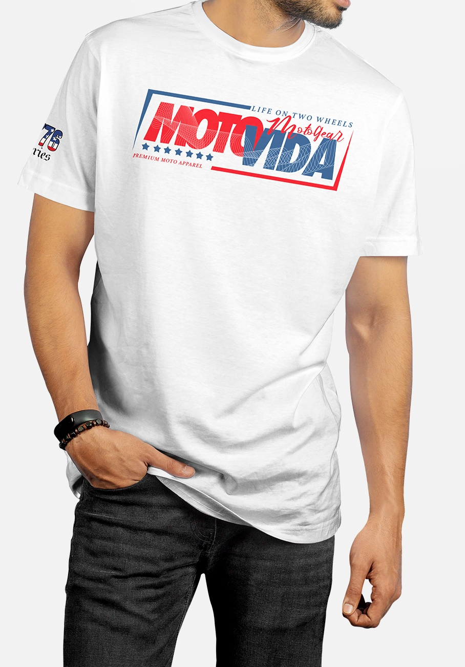 ☆FREEDOM☆ Freedom Arch Logo Semi Overfit T-Shirt White Red Freedom Arch Logo Semi-Overfit T-Shirt (White) - 프리덤에슬레틱