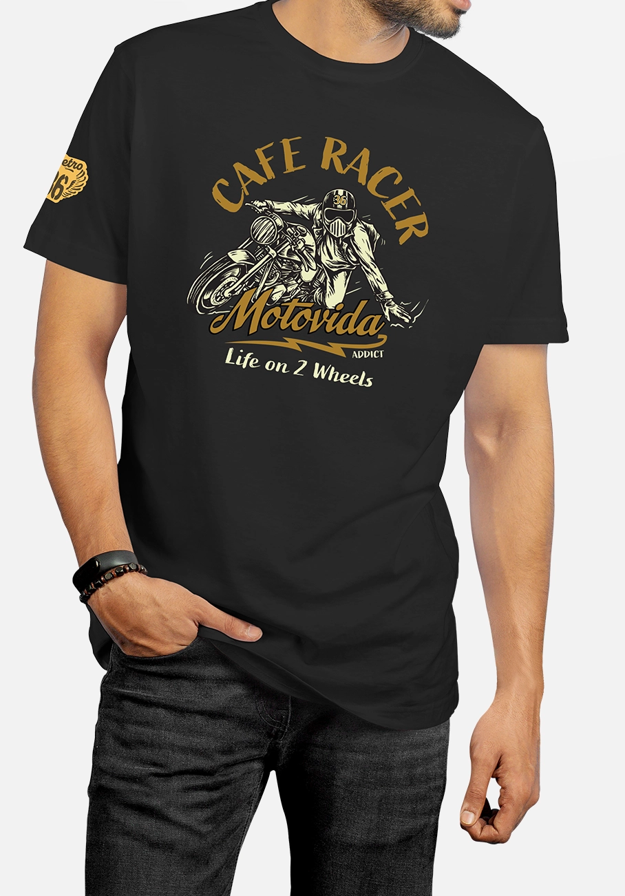 Cadeau Motard Café Racer Makaya Vetement Motard - Motif Vintage Cafe Racer R100 - Tee Shirt Homme Moto Bleu S T-shirt Coton 185g Sérigraphie Durable Cadeau Motard Café Racer Makaya Vetement Motard - Motif Vintage Cafe Racer R100 - Tee Shirt Homme Moto Bleu S T-shirt Coton 185g Sérigraphie Durable